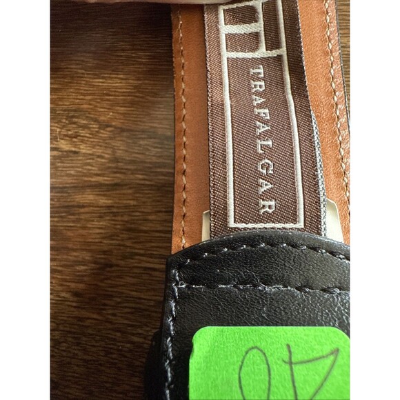 Trafalgar Dante Embossed Black Italian Calfskin Leather Belt Sz 40 Made In USA - Picture 4 of 6